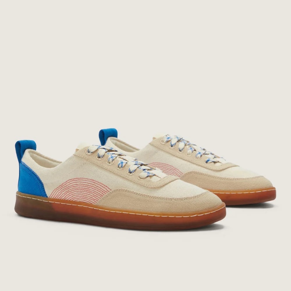 Everlane Tread-Bare Sneaker Canvas Blue Red Gum Sole Women’s 8 - NEW